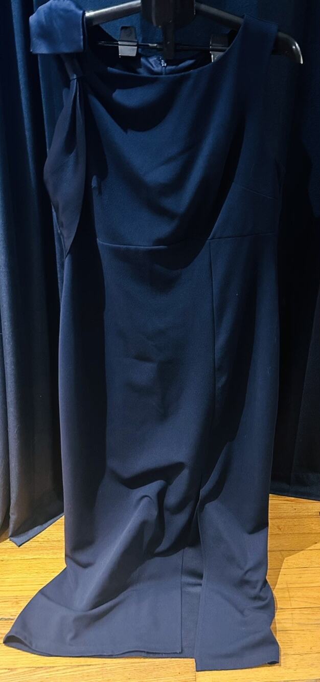 SLNY Navy Blue Asymmetrical Gown Women's size 16